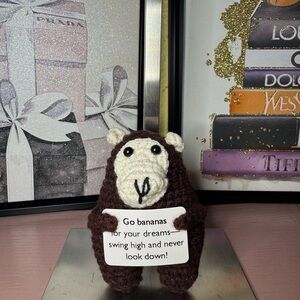 Crochet Gorilla Plush with Positive Message